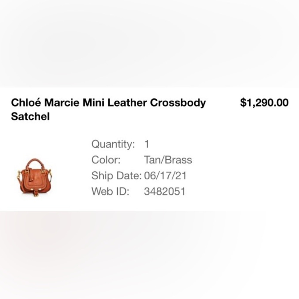 Chloé Mini Marcie Crossbody Bag Tan Grained Leather Like New - Picture 2 of 16